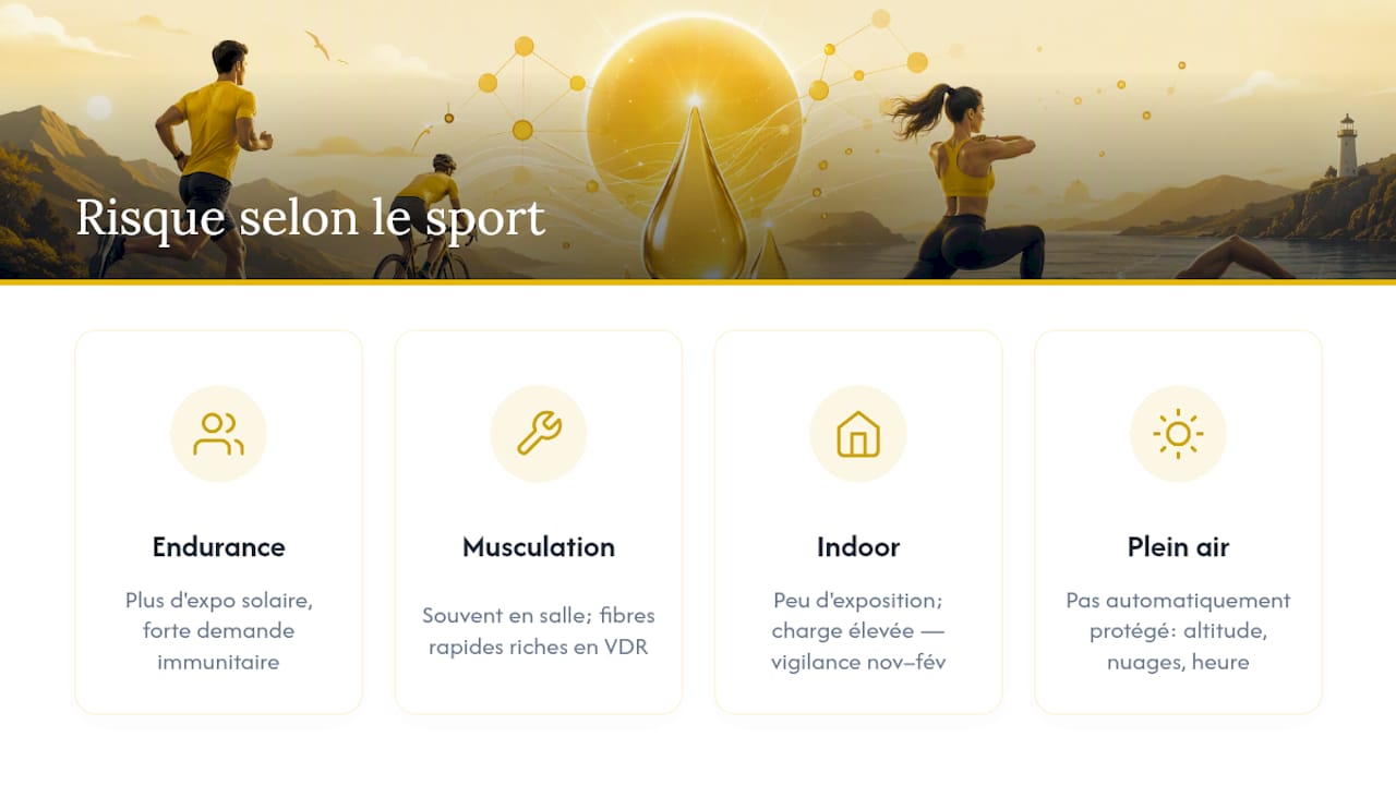 La vitamine D compte différemment selon ton sport — overview diagram