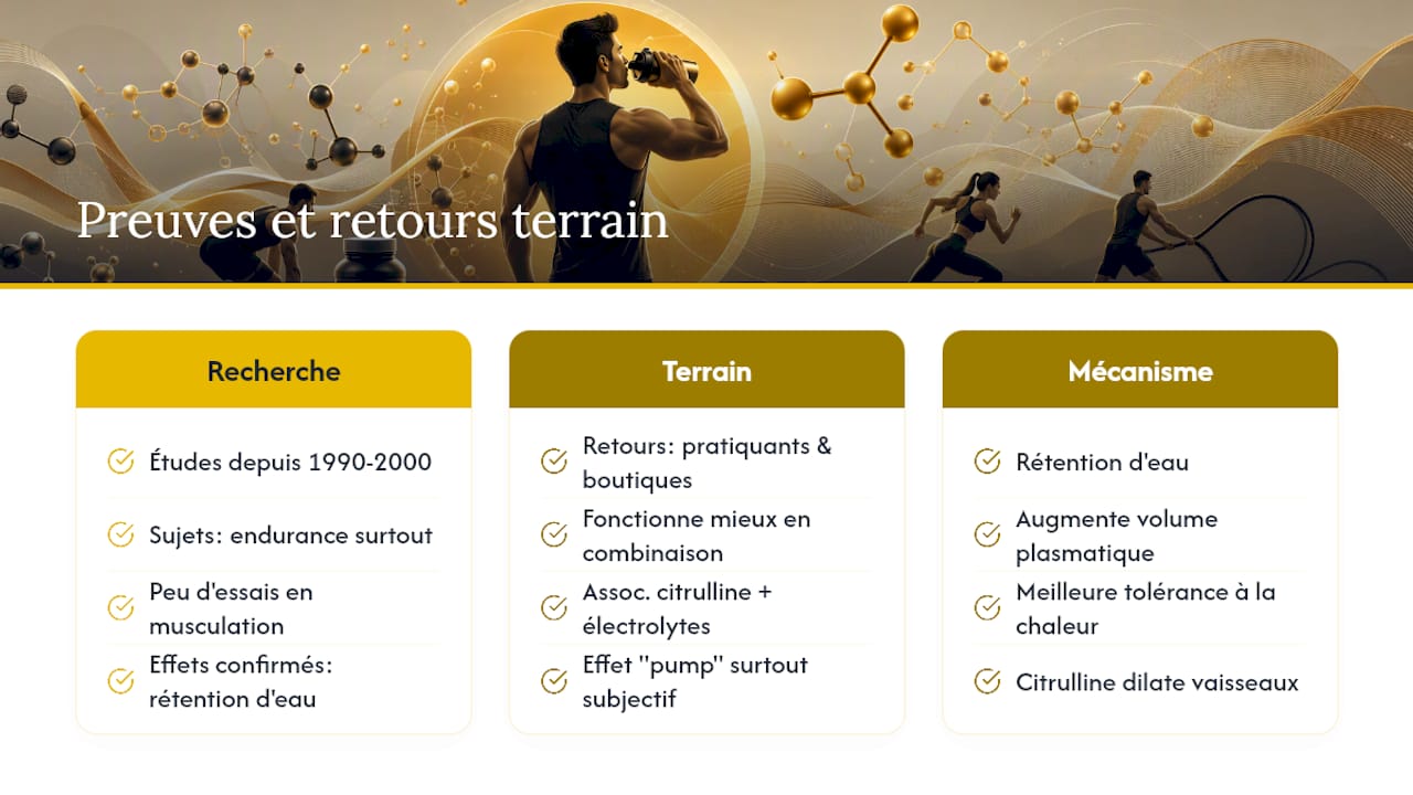 Que disent les études et les retours terrain sur le glycérol ? — overview diagram