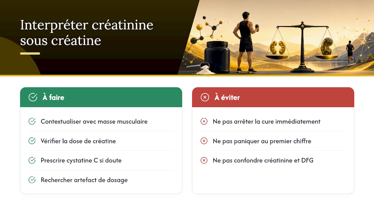 Pourquoi une créatinine élevée sous créatine n'égale pas une insuffisance rénale — overview diagram