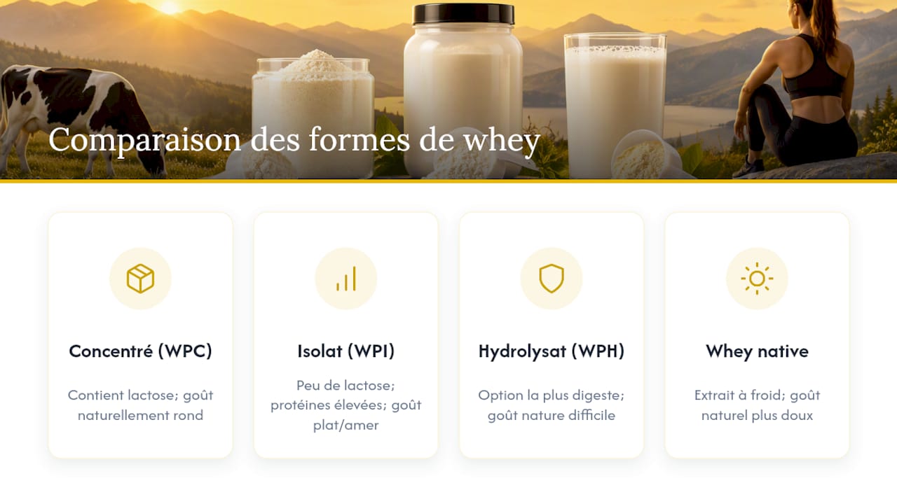 Comparaison des quatre types de whey