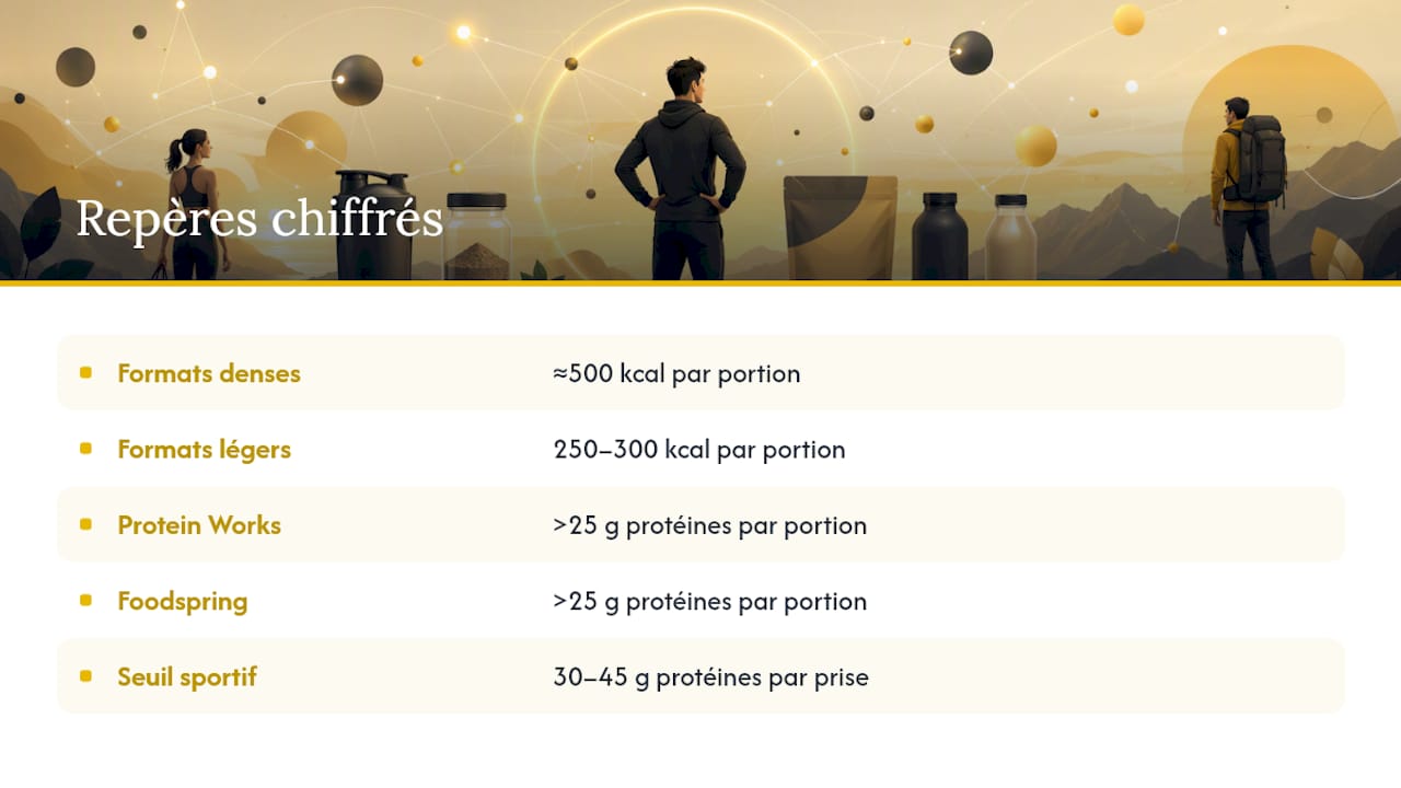 Comparaison des calories et des protéines selon le format