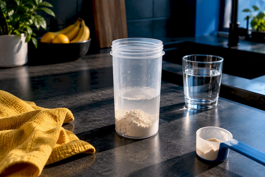 Whey sans lactose et shaker post-entraînement