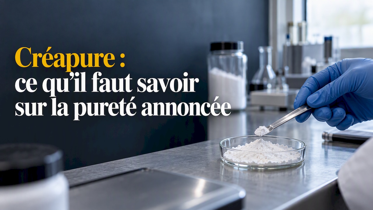Échantillon de créatine monohydratée en laboratoire