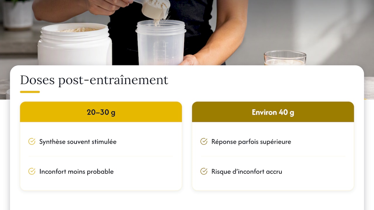 Comparaison des doses protéiques et du risque d’inconfort