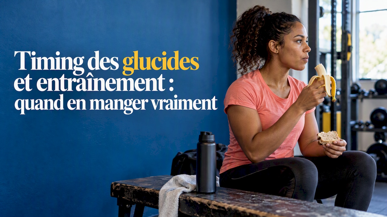 Une sportive qui mange une banane avant de s'entraîner